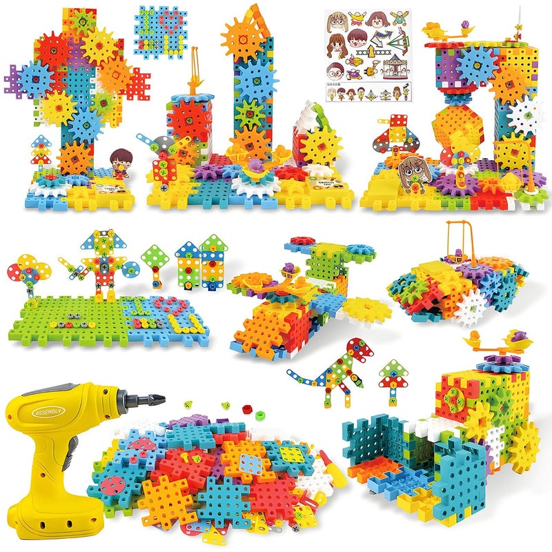 IIROMECI STEM Education Building Toys 248 PCS Electric Gear Building Blocks Toys Set with Drill Toddler Screw Toy Kids Tool Set Construction Toy for Boys Girls Gifts Age 38 - Image 3