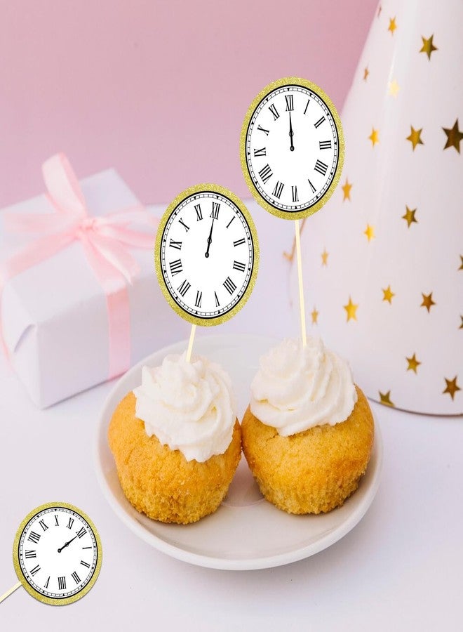 Moitkptt 24pcs happy new year cupcake toppers, 2024 cupcake decorations (Clock B) - Image 5
