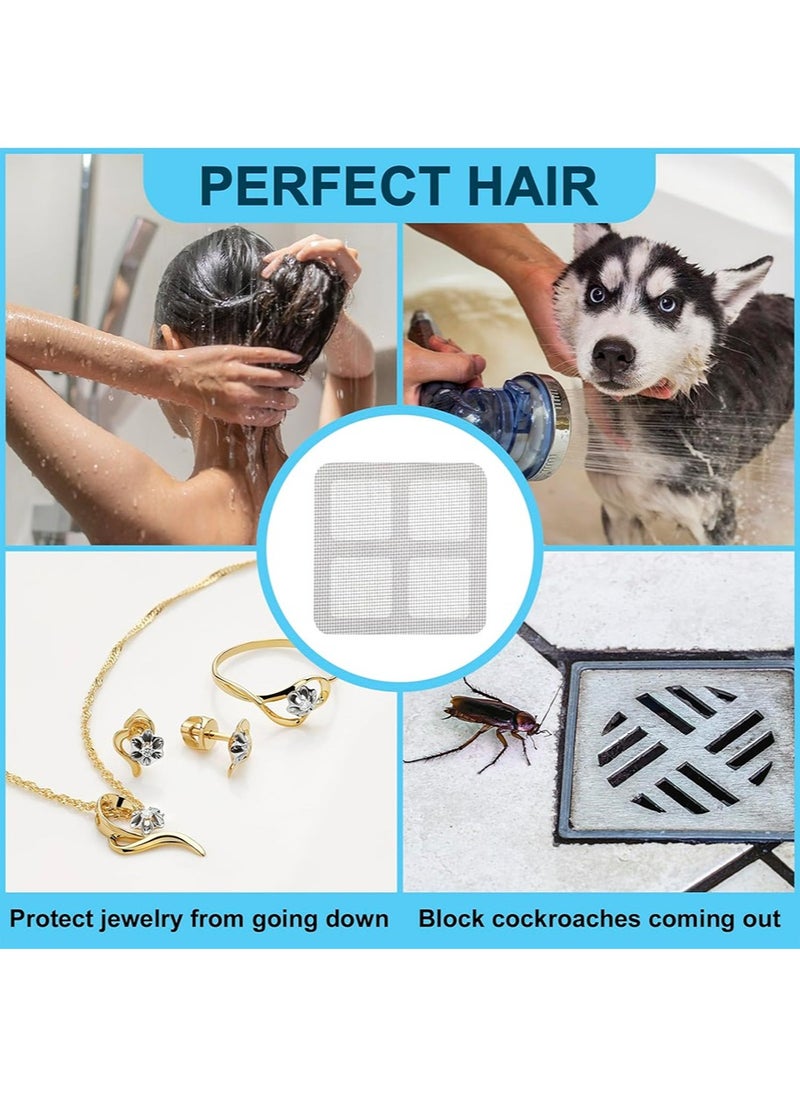 yIFeNG 2024 New Disposable Floor Drain Sticker，4Inches Floor Drain Sticker，Disposable Hair Drain Stickers, Sink Drain Strainer Screen Catcher (50pcs)  - Image 3