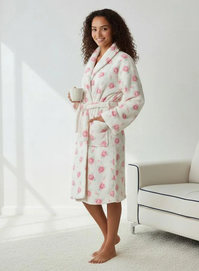 سبلاش فيڤ Floral Print Robe with Belt