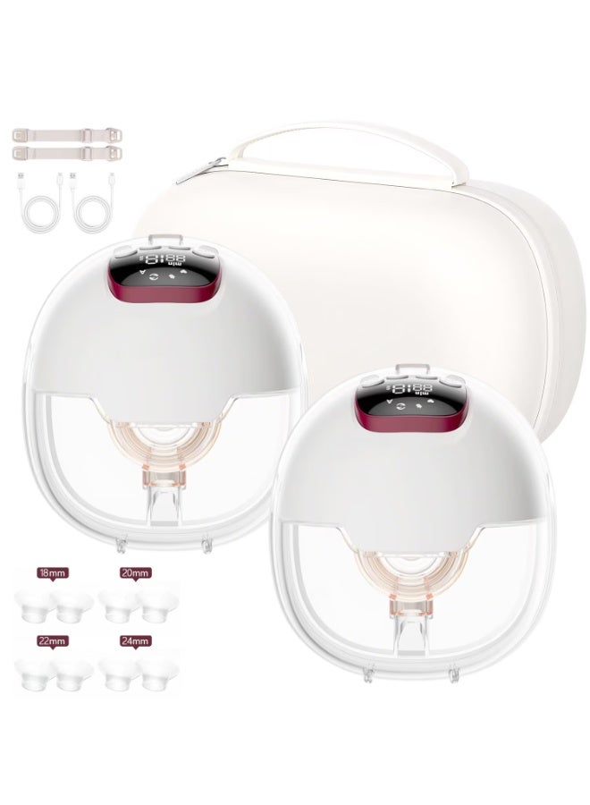 Wearable Breast Pump Hands-Free, 4 Modes 15 Levels Electric Breast Pump, 180ml Rechargeable Portable Breast Pump with Anti-Backflow & Storage Bag for Breastfeeding - Image 1