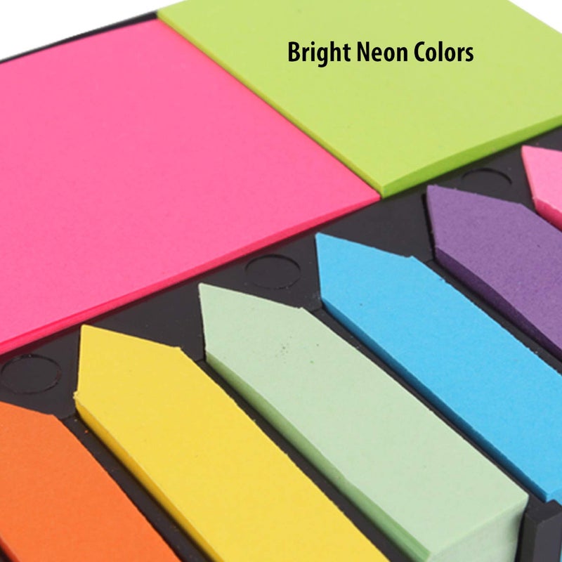 Pinzo Sticky Note Memo Pad With 8 Index Tabs, Bright Neon Colors - Image 4