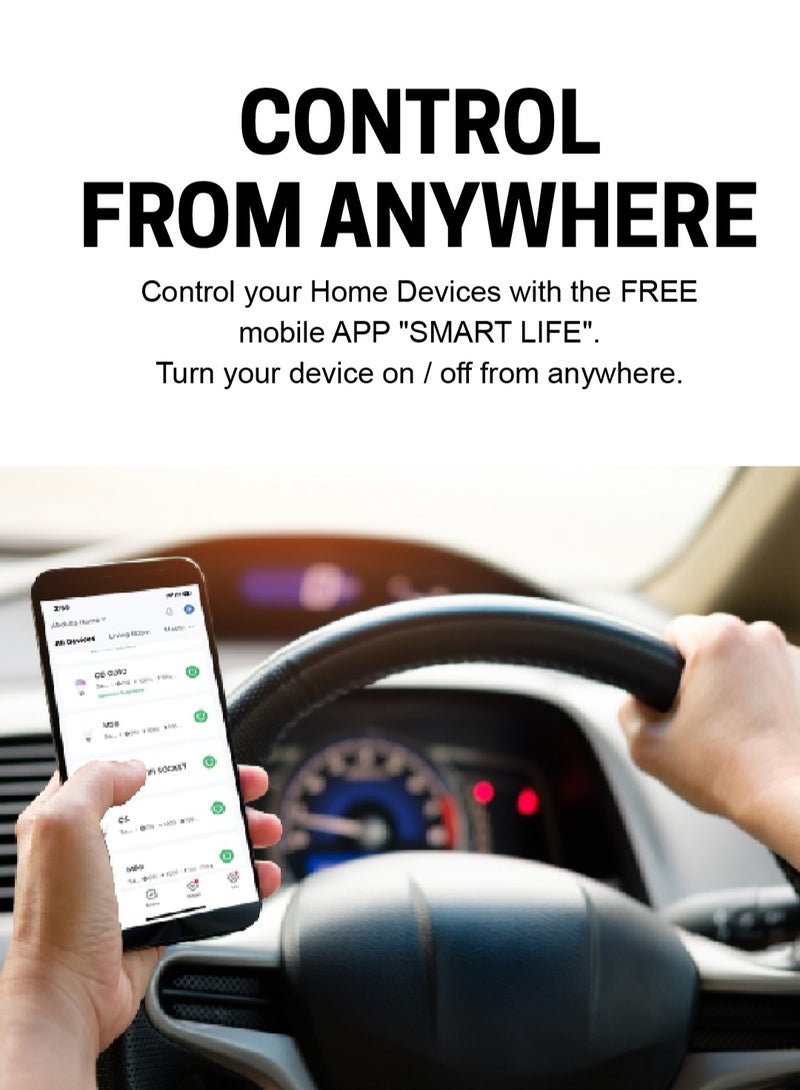 SASKA Smart WiFi Wall Socket Glass Panel Outlet Remotely Controlled Works with Voice Assistant | No Hub Required - Image 3