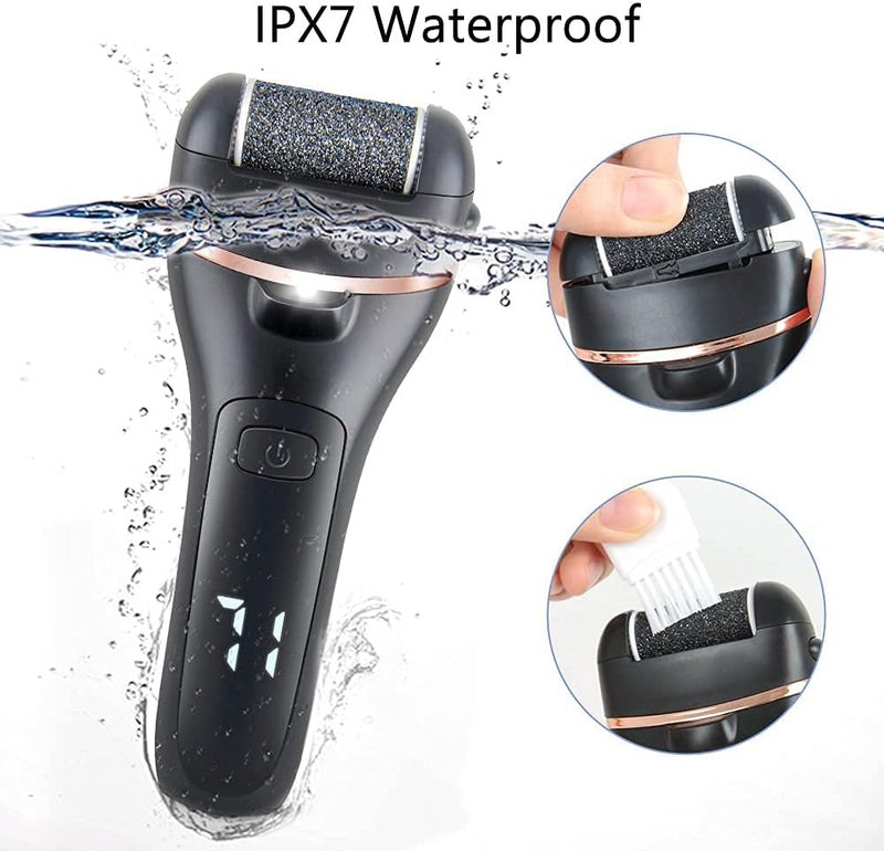 DMG Electric Callus Remover for Feet, Rechargeable Pedicure Tools Foot Care Feet File, 13 in 1 Callous Remover Kit for Remove Cracked Heels and Dead Skin, with 3 Roller Heads 2 Speed, Battery Display - Image 3