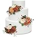 Rinlong 3Pcs Cake Topper Set Artificial Flowers for Cake Decor Burnt Orange Fall Wedding Cake Decorating Flowers for Baby Shower Birthday Party - Image 3