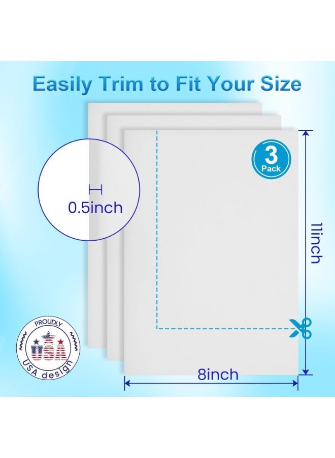 أوشيما 3 قطع من أوساط الفوم لليبو للتعافي بعد الجراحة، 8 بوصات × 11 بوصة أوساط فوم لليبو للتعافي بعد الجراحة تُسطح منطقة البطن، مضغوطة ناعمة ومسلّمة للبطن، لاستخدامات استرداد الليبو - Image 2