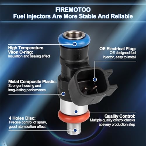 FIREMOTOO Fuel Injectors Pack of 6 Compatible with Ford Escape 0912 Fusion 1012 for Mazda Tribute 0911 for Mercury Mariner 0911 Milan 1011 30L V6 Replace 0280158189 82211217 FJ998 CM5155 4 Holes - Image 3