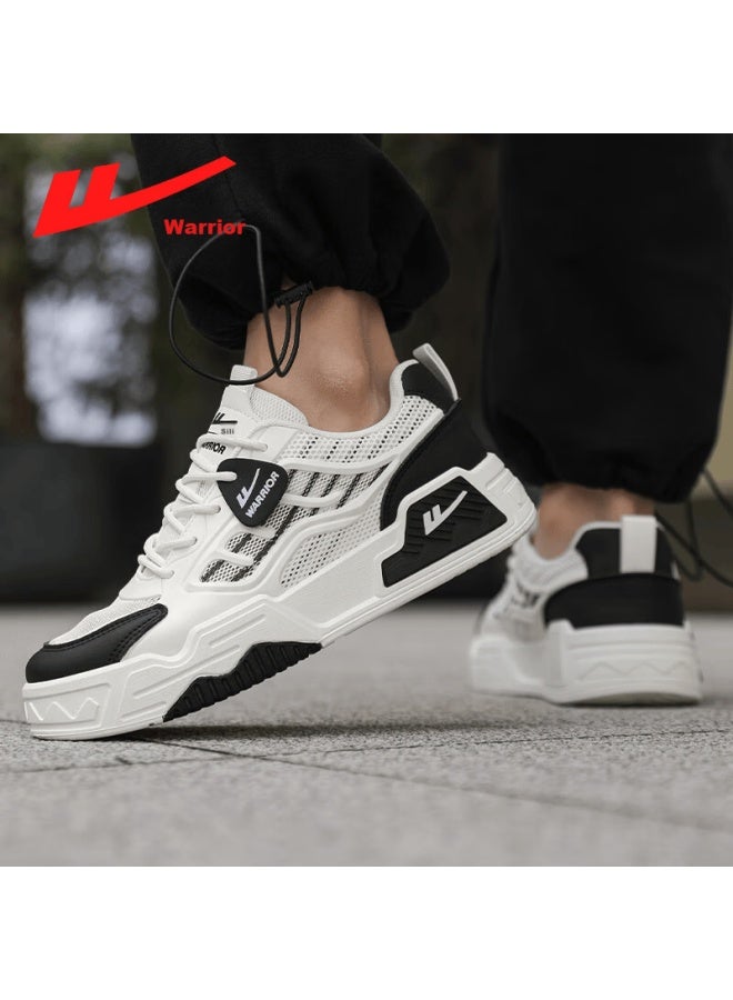 Warrior Men's Casual Sneakers Spring New Lightweight Breathable Wxy4128d White Black Size 42