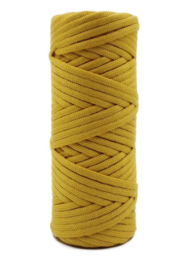 BOBBINY | Knitted Braided Crochet Macrame Acrylic Nylon Cord Thread for Macrame DIY, Garments, Crafting, and Other Projects, Mustard, 3mm,50 Meter - Image 5