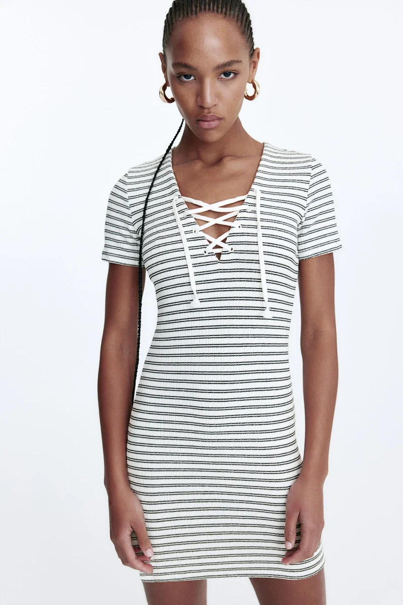 H&M Lacing-detail bodycon dress