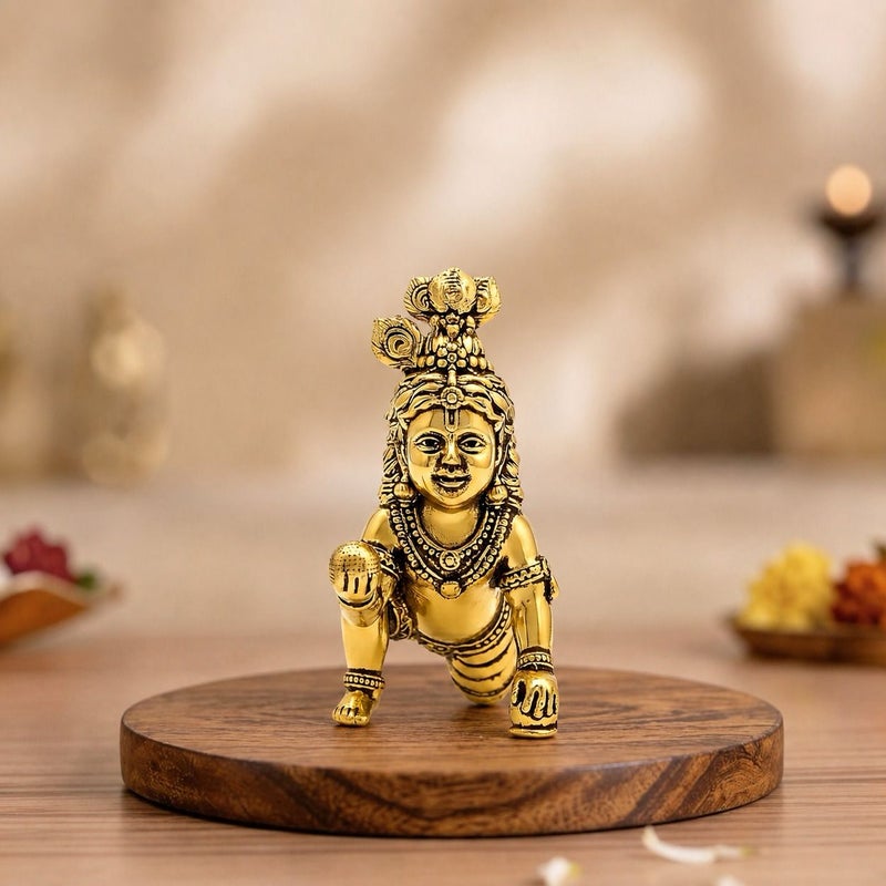 Aksharveda Laddoo Gopal Size 1 Colored Idol | Decorative Krishna Murti for Pooja, Home Temple & Janmashtami - Image 2