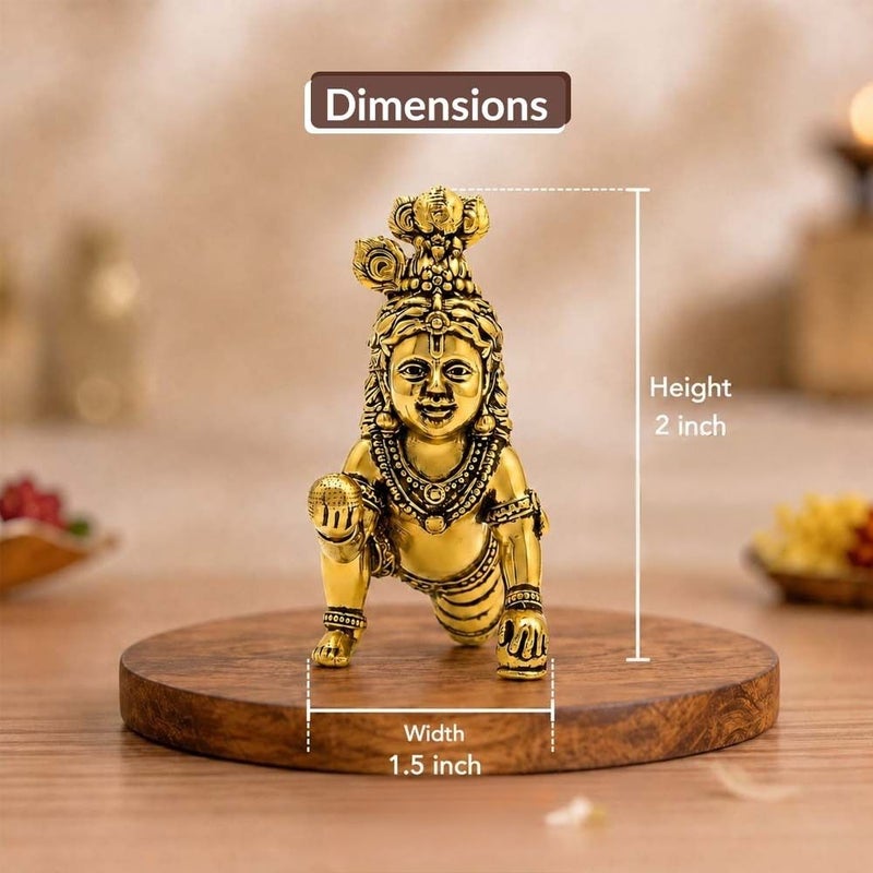 Aksharveda Laddoo Gopal Size 1 Colored Idol | Decorative Krishna Murti for Pooja, Home Temple & Janmashtami - Image 5