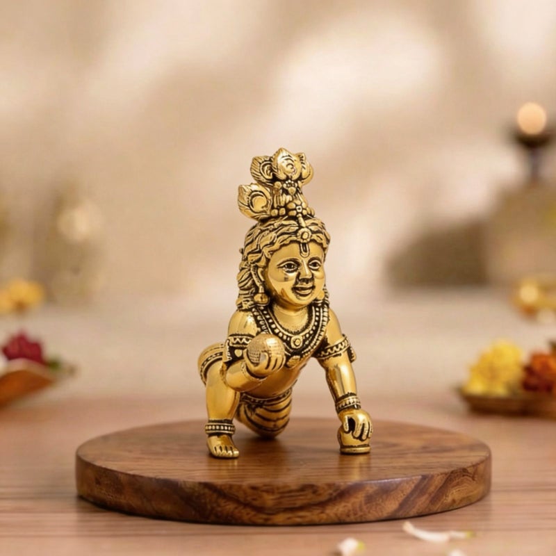 Aksharveda Laddoo Gopal Size 1 Colored Idol | Decorative Krishna Murti for Pooja, Home Temple & Janmashtami - Image 3