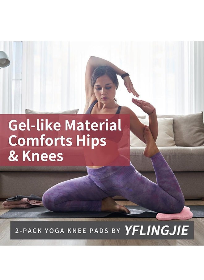 2-Piece Yoga Knee Pad, Anti Slip Foam Yoga Kneeling Pad, Soft Yoga Knee and Elbow Wrist Pads for Kneeling Down Workout Pilates Exercise