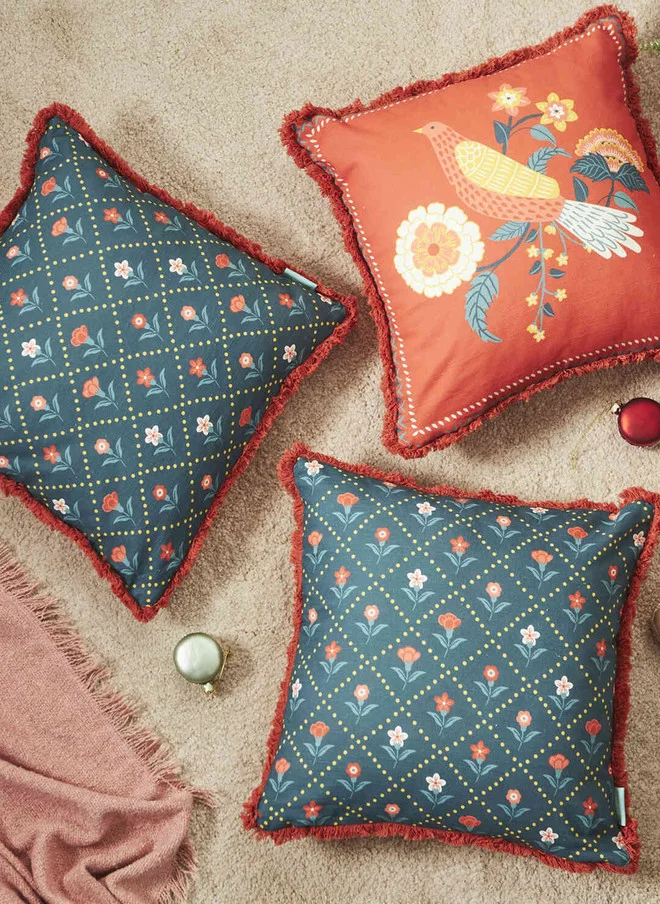 Chumbak Tree of Life Cushion Cover Set 16"( Set of 3)
