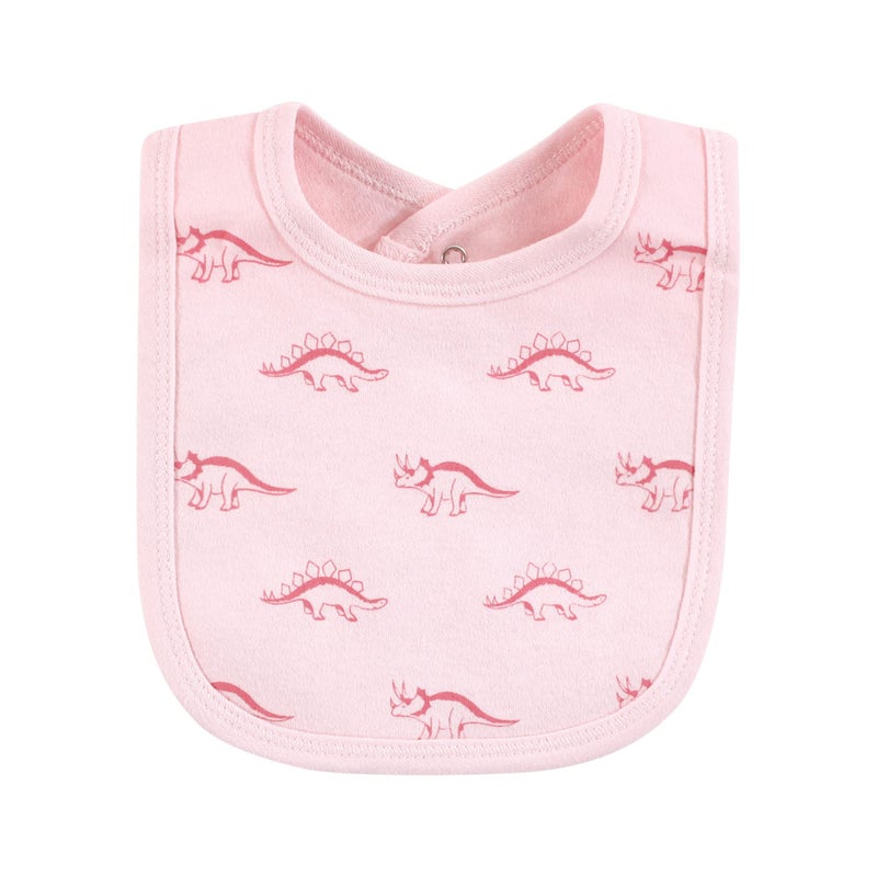 Touched by Nature Unisex Baby Organic Cotton Bibs, Retro Dino, One Size - Image 5