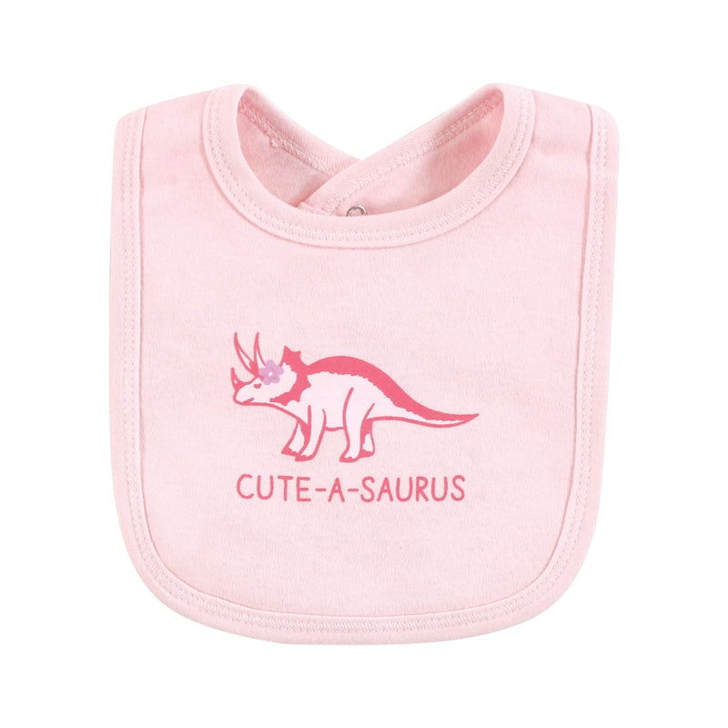 Touched by Nature Unisex Baby Organic Cotton Bibs, Retro Dino, One Size - Image 3