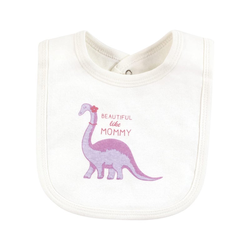 Touched by Nature Unisex Baby Organic Cotton Bibs, Retro Dino, One Size - Image 4