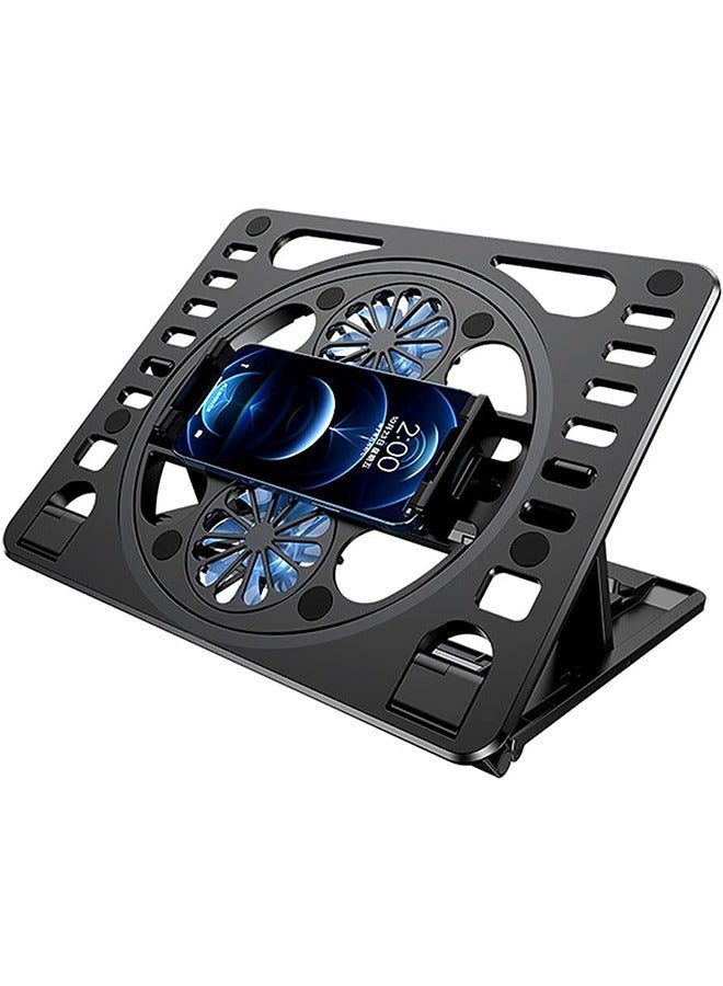 Captaintech Laptop Cooling Pad, Laptop Stand with Fan, Adjustable Laptop Holder Compatible with iPad, iPhone Pro Max, MacBook, Dell, HP, Surface, from 7' to 17'  - Image 1