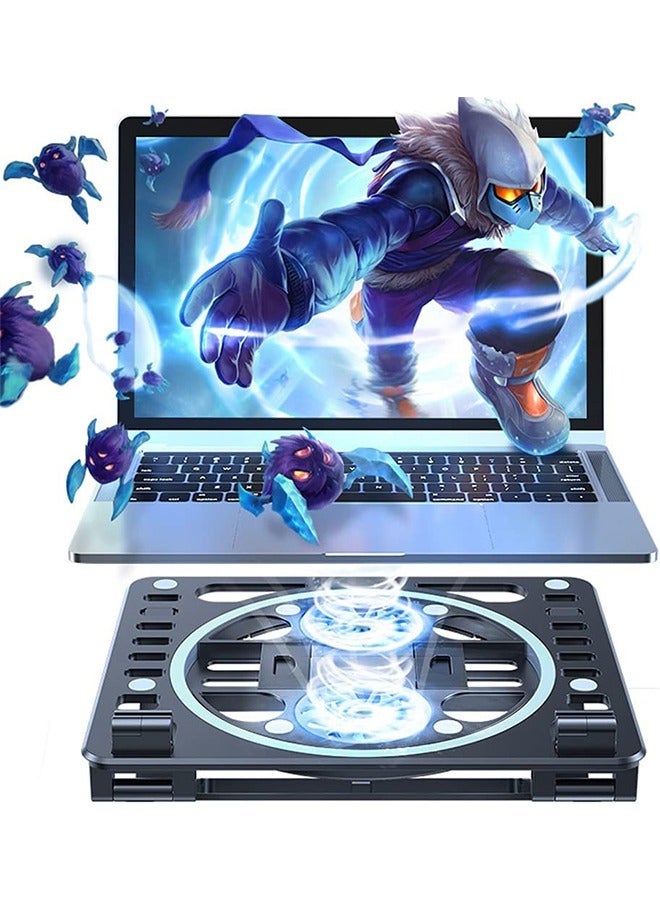 Captaintech Laptop Cooling Pad, Laptop Stand with Fan, Adjustable Laptop Holder Compatible with iPad, iPhone Pro Max, MacBook, Dell, HP, Surface, from 7' to 17'  - Image 4