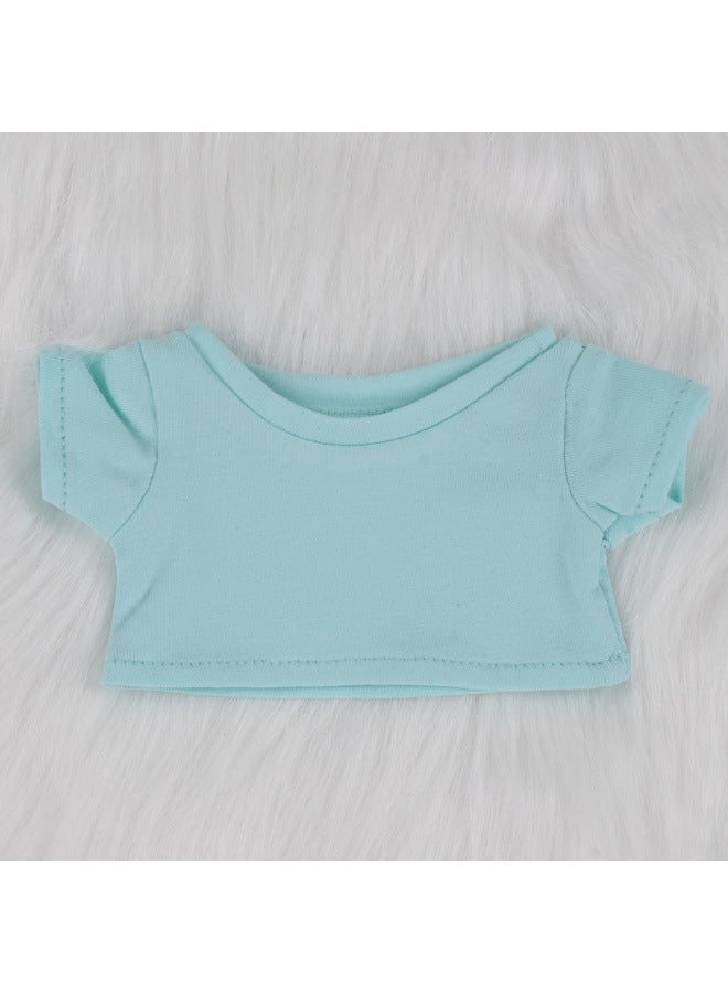 Doll 10/15cm20cm Cotton Doll Black And White Short Sleeve T-shirt Doll Doll Clothes Can Add LOGO Pattern-Specifications:10cm-Color:Sky Blue Tee  - Image 1