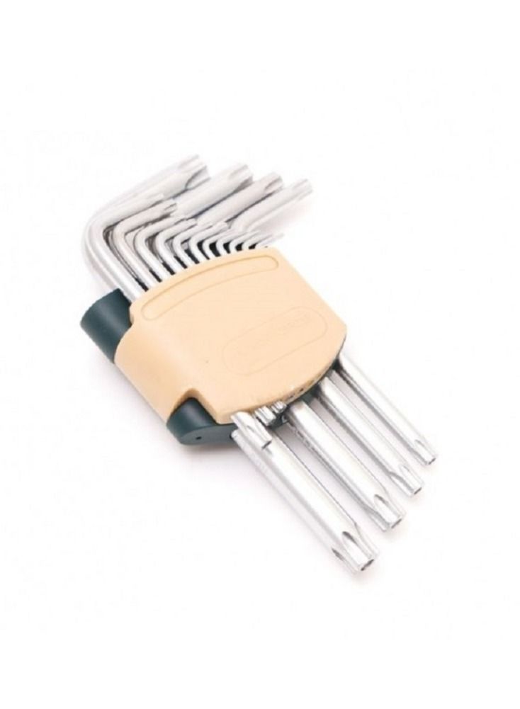 ROCKFORCE L-Type Torx Key Set 15 pcs (T6, T7H, T8H, T9H, T10, T15, T20, T25, T27, T30, T40, T45, T50, T55, T60) with Plastic Holder - Image 1