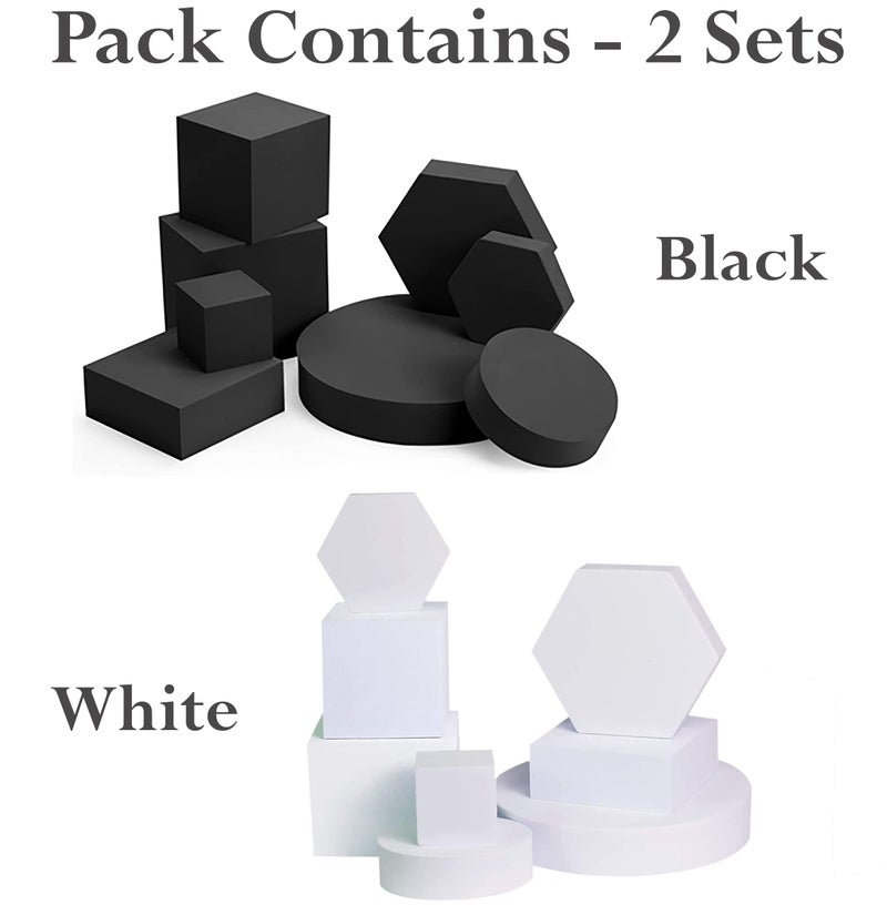 STORE 2508 Store2508 Photography Props Photography Blocks Craft Hard Foam Blocks Shapes for Cosmetics, Makeup Tools Flat Lay Photo Shoot for Products Set of 16 - Image 2