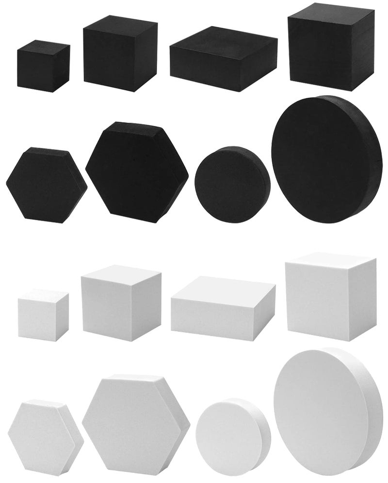 STORE 2508 Store2508 Photography Props Photography Blocks Craft Hard Foam Blocks Shapes for Cosmetics, Makeup Tools Flat Lay Photo Shoot for Products Set of 16 - Image 1