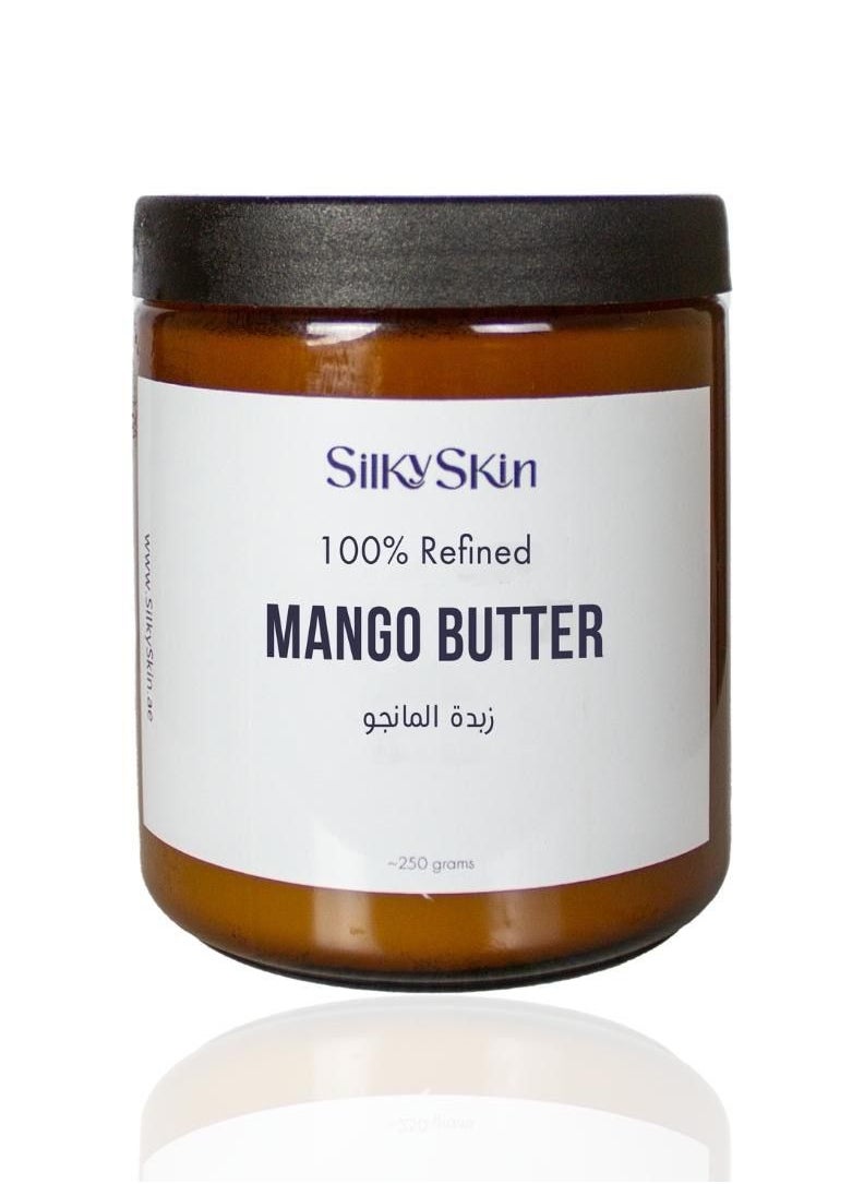 Silky Skin 100% Pure Mango Butter Body Moisturizing Rich in Vitamin C, E and A Helps to Hydrates and Nourishes the Skin by Providing Long lasting Moisture and a Healthy Glow 250 g  - Image 1