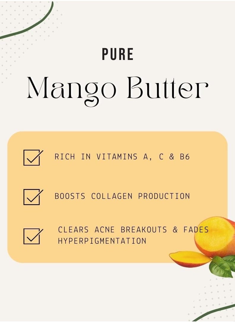 Silky Skin 100% Pure Mango Butter Body Moisturizing Rich in Vitamin C, E and A Helps to Hydrates and Nourishes the Skin by Providing Long lasting Moisture and a Healthy Glow 250 g  - Image 4