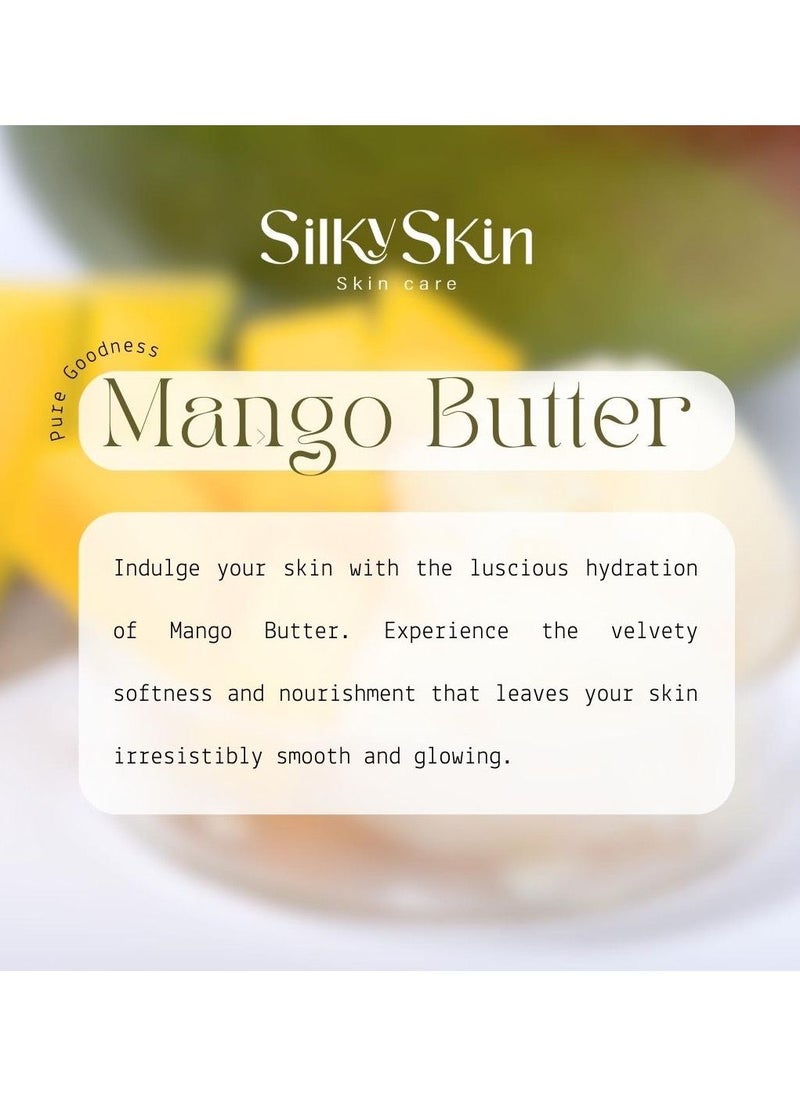 Silky Skin 100% Pure Mango Butter Body Moisturizing Rich in Vitamin C, E and A Helps to Hydrates and Nourishes the Skin by Providing Long lasting Moisture and a Healthy Glow 250 g  - Image 2