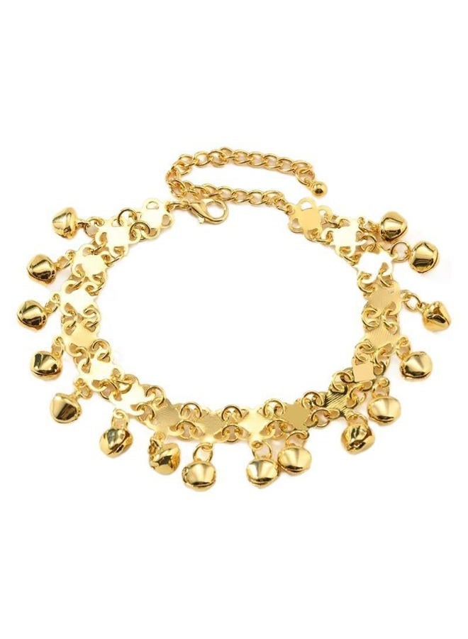 OIDIMS Boho Jingling Bell Anklet for Women Gold Plated Tassel Bracelet Adjustable Barefoot Chain with Vintage Dangling Sounds Bells Beads Indian Gypsy Beach Fashion Jewelry Summer Fashion Charm - Image 1