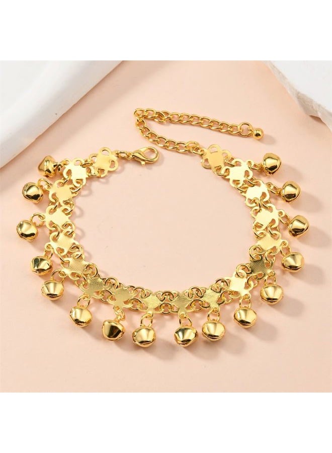OIDIMS Boho Jingling Bell Anklet for Women Gold Plated Tassel Bracelet Adjustable Barefoot Chain with Vintage Dangling Sounds Bells Beads Indian Gypsy Beach Fashion Jewelry Summer Fashion Charm - Image 4