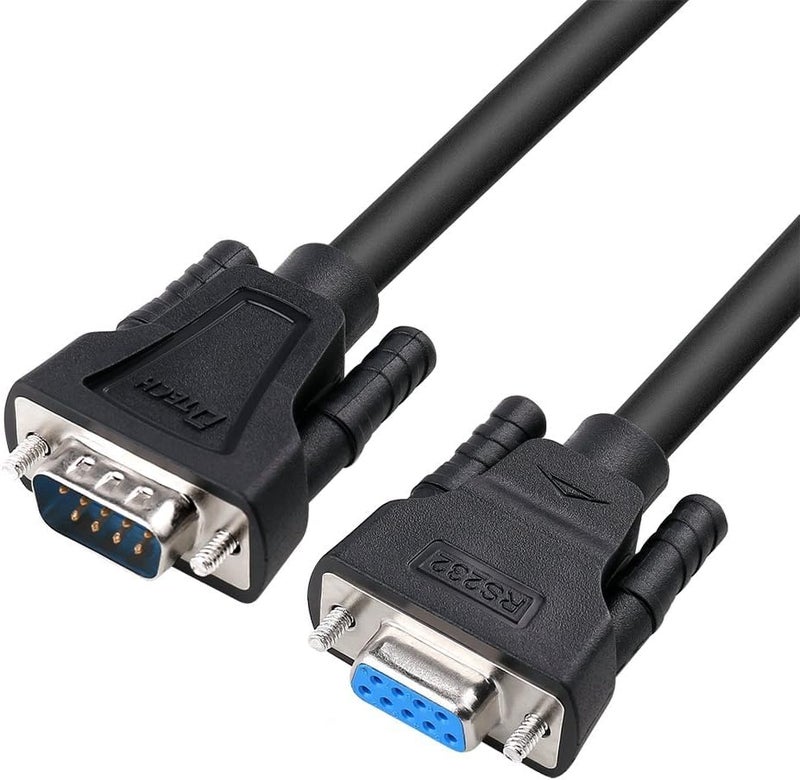 D-tech DB9 RS232 Serial Cable Male to Female Null Modem Cord Full Handshaking 7 Wire Crossover for Data Communication Computer Switch Router (3M) - Image 1