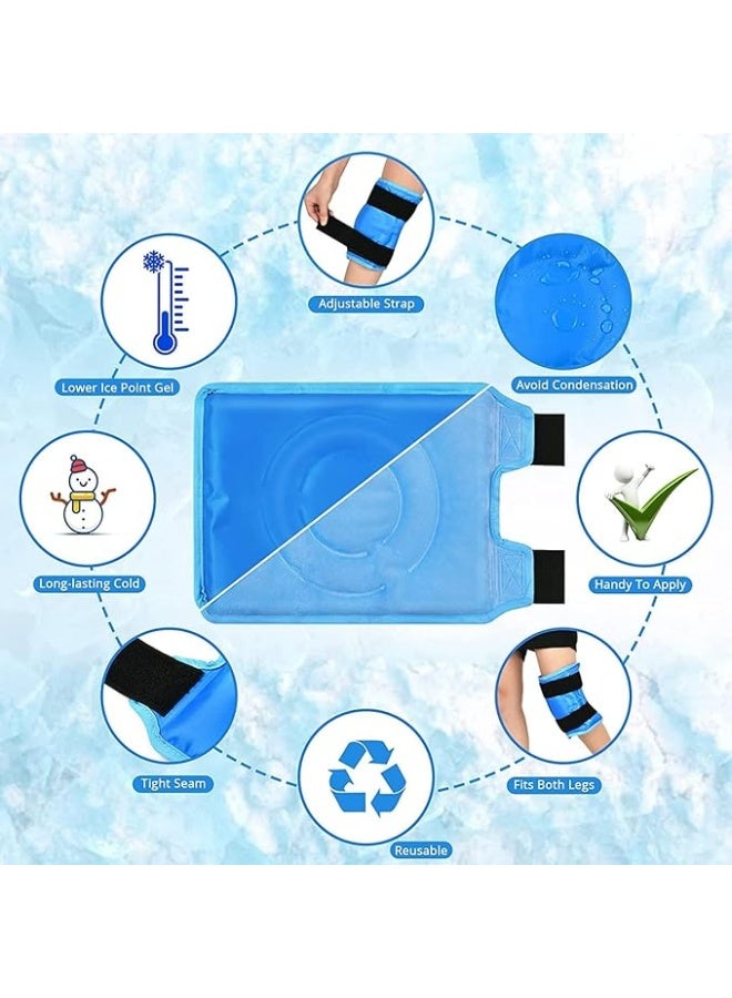 DUNISO Knee Ice Pack for Injuries，Gel Ice Wrap for Knee，Cold Pack Knee Wrap with Cold Compression，Reusable，for Knee Pain Relief, Arthritis, Tendonitis, ACL, Swelling, Bruises - Image 3