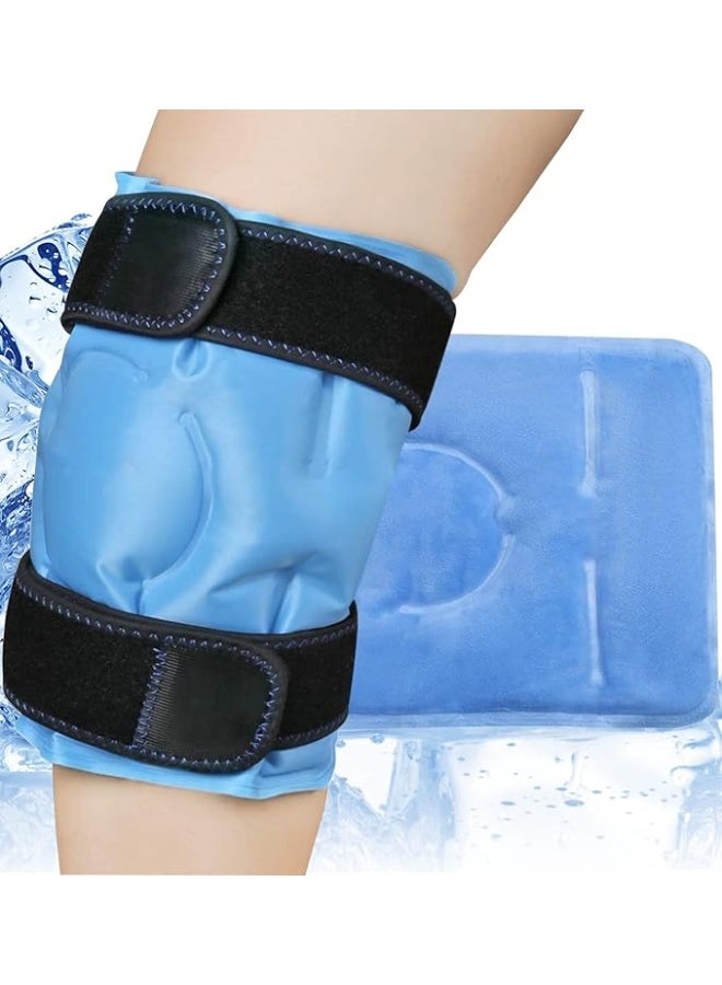 DUNISO Knee Ice Pack for Injuries，Gel Ice Wrap for Knee，Cold Pack Knee Wrap with Cold Compression，Reusable，for Knee Pain Relief, Arthritis, Tendonitis, ACL, Swelling, Bruises - Image 1