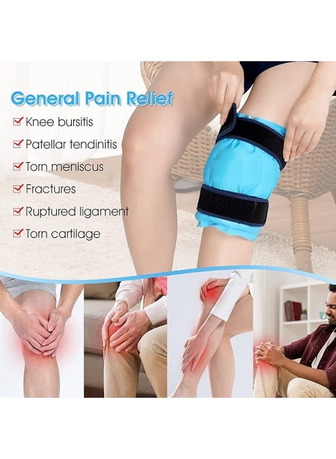 DUNISO Knee Ice Pack for Injuries，Gel Ice Wrap for Knee，Cold Pack Knee Wrap with Cold Compression，Reusable，for Knee Pain Relief, Arthritis, Tendonitis, ACL, Swelling, Bruises - Image 2