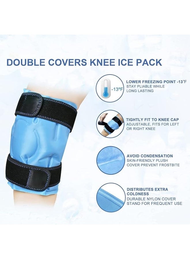 DUNISO Knee Ice Pack for Injuries，Gel Ice Wrap for Knee，Cold Pack Knee Wrap with Cold Compression，Reusable，for Knee Pain Relief, Arthritis, Tendonitis, ACL, Swelling, Bruises - Image 4