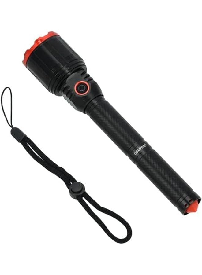 GEEPAS GFL51050 Rechargeable LED Flashlight Black