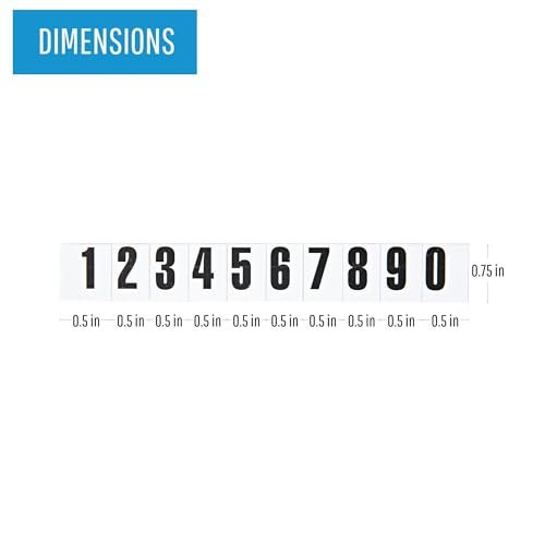 MasterVision ملحقات لوحة ماستر فيجن المغناطيسية القابلة للتبديل، أرقام، سوداء، 0.75" h - Image 2