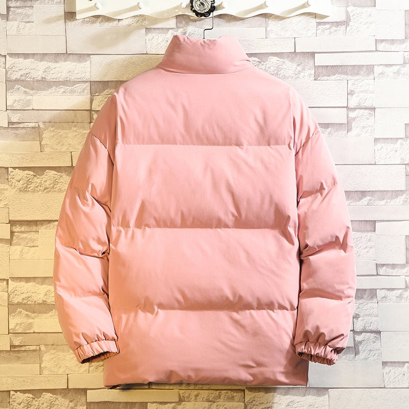 Fashion Couple Cotton-Padded Clothes 2021 Winter New Stand Collar Cotton-Padded Jacket Men'S Korean Style Fashionable Bread Suit Solid Color Men'S Top - Image 5