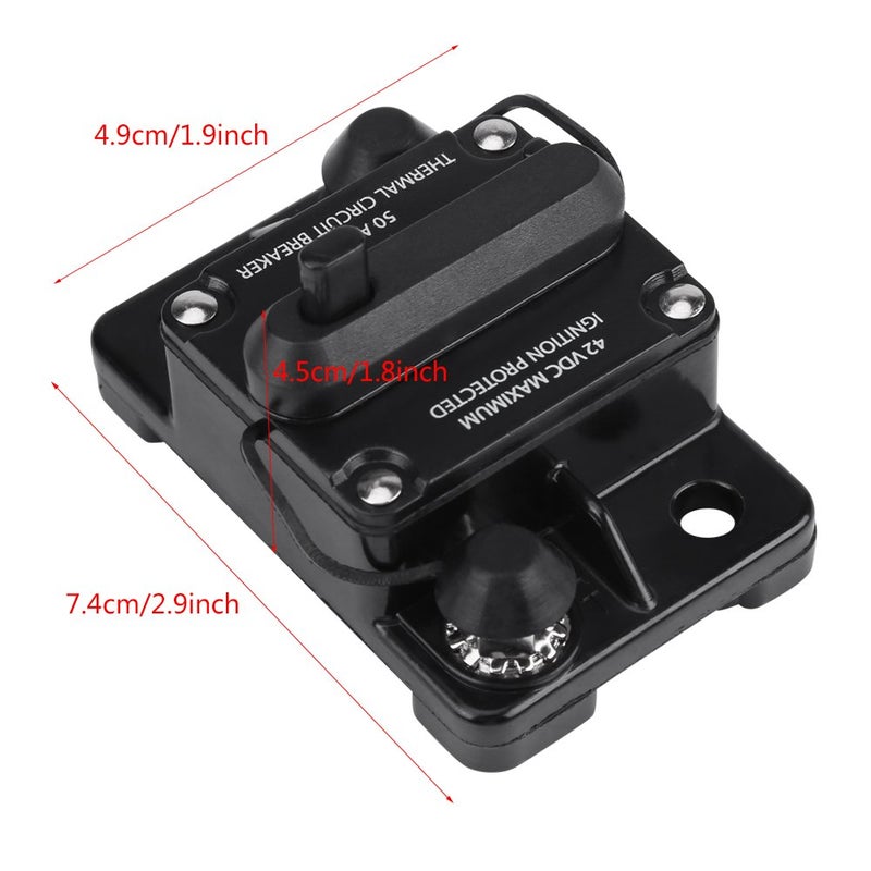 Generic Eujgoov 2pcs Circuit Breaker DC12V-42V 50A-300A Automotive Replacement Circuit Breaker Switches  - Image 2