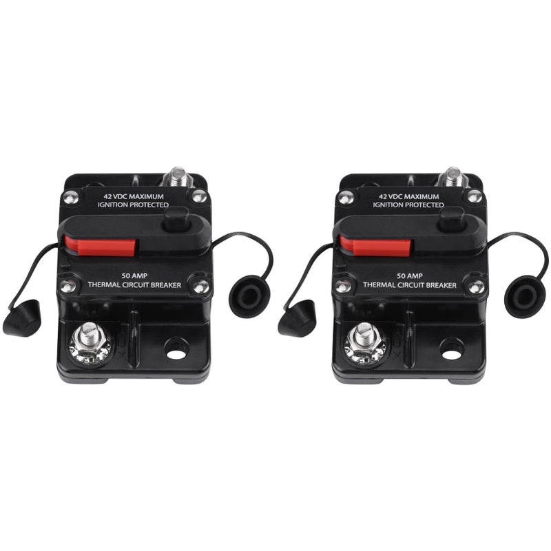 Generic Eujgoov 2pcs Circuit Breaker DC12V-42V 50A-300A Automotive Replacement Circuit Breaker Switches  - Image 1