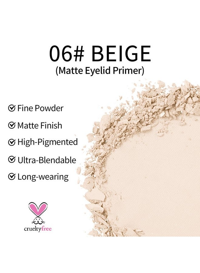 Erinde Single Beige Matte Eyeshadow Palette, Velvet Eye Shadow Compact Powder Primer Base Makeup, Neutral Nudes Naked Matte Pressed Powder Eye Shadow Palette, 06# Beige - Image 3