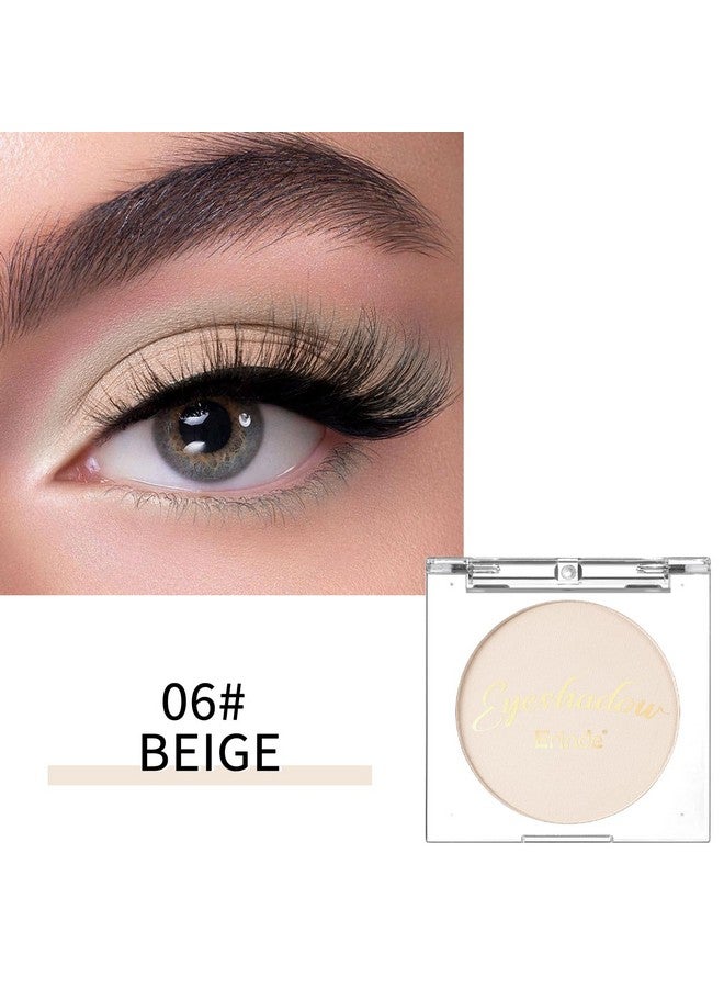 Erinde Single Beige Matte Eyeshadow Palette, Velvet Eye Shadow Compact Powder Primer Base Makeup, Neutral Nudes Naked Matte Pressed Powder Eye Shadow Palette, 06# Beige - Image 2
