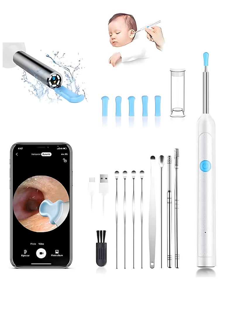 CLAVON Ear Wax Removal Kit - Visible Ear Wax Remover with Camera, Otoscope with Light, Ear Cleaner with 9 Ear Pickers + 6 Ear Scoops, Wireless Ear Wax Remover for iOS, Android Phones（white） - Image 1
