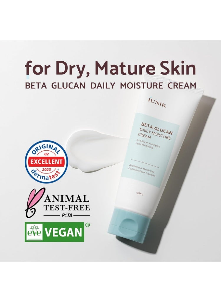 iUNIK Dry, Dehydrated Skin Relief – iUNIK Beta Glucan Daily Moisture Cream for Deep Hydration, Barrier Repair & Long-Lasting Softness - Image 3