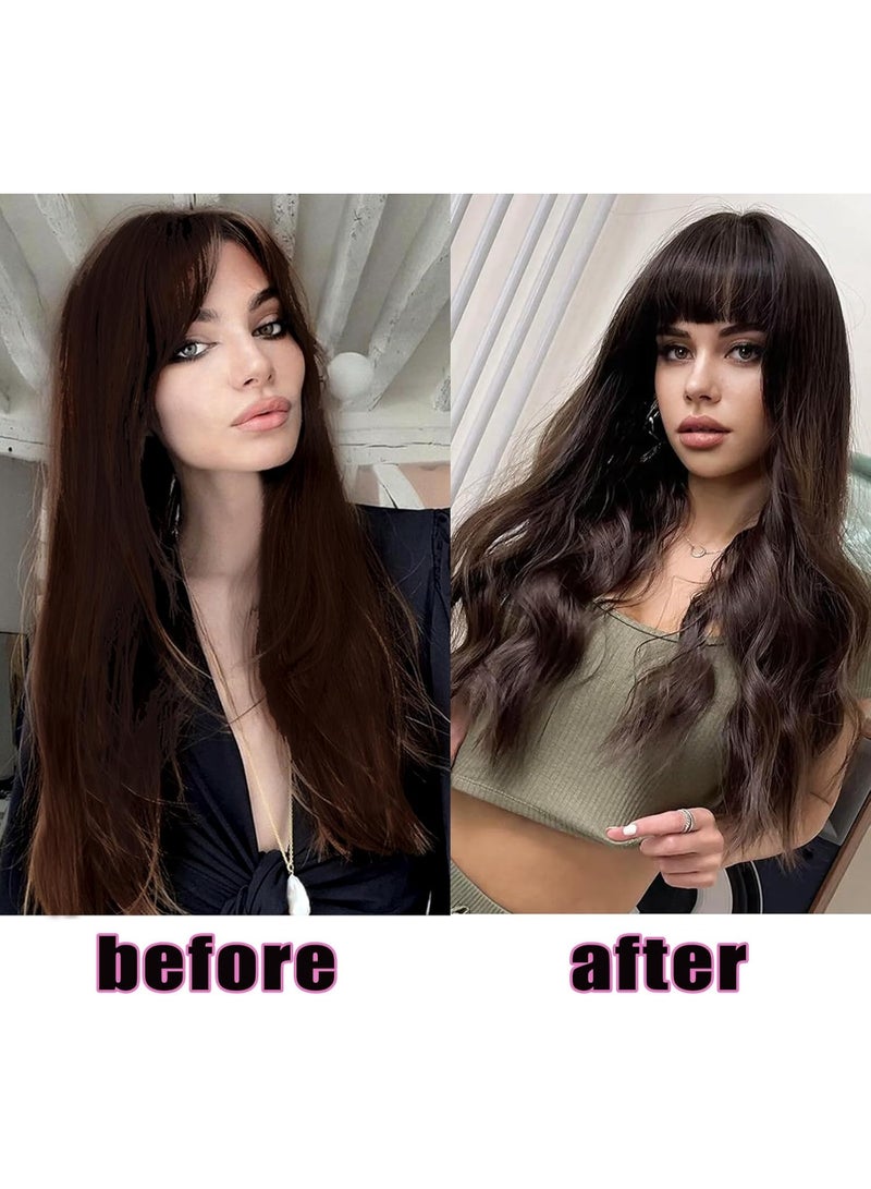 Clip in Fringe Extension,Front Bangs Extensions Clip,Clip in Fringe Hair Clip,Fake Hair Fringe Bangs Clip In Hair,Synthetic Hair One Piece Clip in Air Fringe Bangs (Natural Black) - Image 4