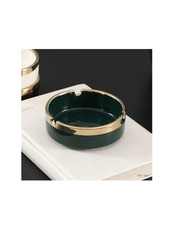 Generic Elegant Ceramic Cigarette Ashtray Decorative round Cigar Ash Jewelry Box Tray Decorative Desktop Ornament Decor Ash Tray Tabletop, Desktop, Home and Office Bar Indoor and Outdoor (white)  - Image 1