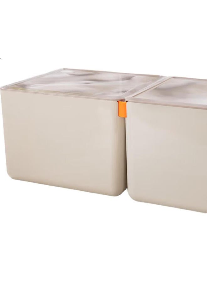 Deli Xdomo Series Storage Box With Lid, Office And Makeup Organizer With Silicone Clasp, Pink Tall Square Xdm13 - Image 3